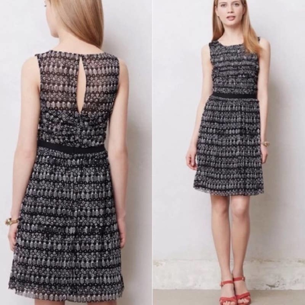 Postmark Black Floral Mesh Dress Sz S